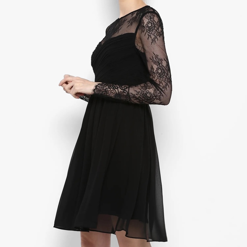 FOREVER NEW | Lilly Lace Soft Prom Dress | Black | Size 14 - Picture 9 of 16